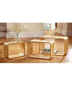 Unbranded Set Of 3 Bentwood Cubes - Birch