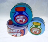 Unbranded Set of 3 Cake or Biscuit Tins - Marmite