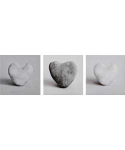 Unbranded Set of 3 Heart Stone Canvas