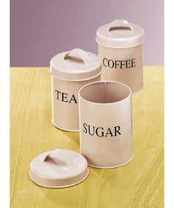 Unbranded Set of 3 Pink Storage Tins