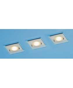 Set Of 3 Square Glass Downlights