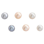 Unbranded Set of 3 Sterling Silver Pearl Studs