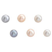 Unbranded Set of 3 Sterling Silver Pearl Studs