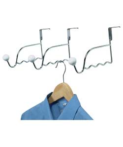 Unbranded Set of 3 Valet Over The Door Hooks