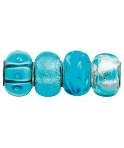Unbranded Set of 4 Blue Glass Beads