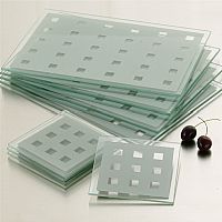 Set of 4 Glass Place Mats & Coasters