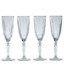 Unbranded Set of 4 Orchestra Crystal Champagne Glasses