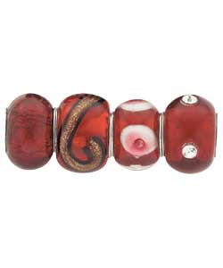 Unbranded Set of 4 Red Glass Beads