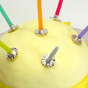 Set of Ten Silver Plated Daisy Candle Holders