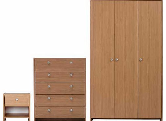 Unbranded Seville 3 Piece 3 Door Wardrobe Package - Oak