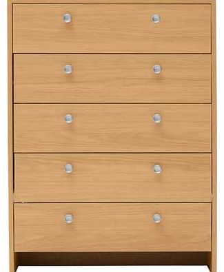 Unbranded Seville 5 Drawer Chest - Beech Effect