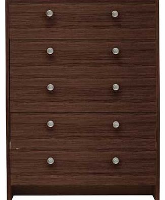 Unbranded Seville 5 Drawer Chest - Wenge Effect