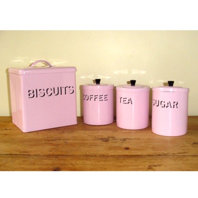 Shabby Chic Pink Biscuit bin     If like me you always end up with odd bisucits around this is both