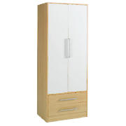 The Shake double combination wardrobe comes in birch effect with white foil finish doors. The wardro