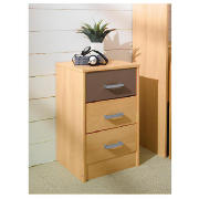 Unbranded Shake 3 drawer Bedside Chest, Chocolate
