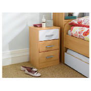 Unbranded Shake 3 drawer Bedside Chest, White