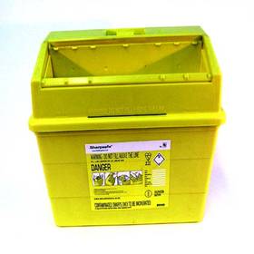 Sharpsafe disposal bin - 11 Litre.  All waste should be disposed of carefully after treatment to pre