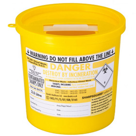 Unbranded Sharpsguard Bin 22Ltr With Yellow Lid (Each)