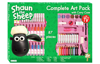 Unbranded Shaun the Sheep Complete Art Set with Carry Case