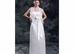 Unbranded Sheath Strapless Bow Belt Floor-length Satin