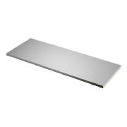 This 800mm melamine-covered silver chipboard shelf features a protective edging.