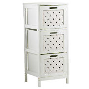 Unbranded Sheringham White Wood 3 Draw Tower Cabinet