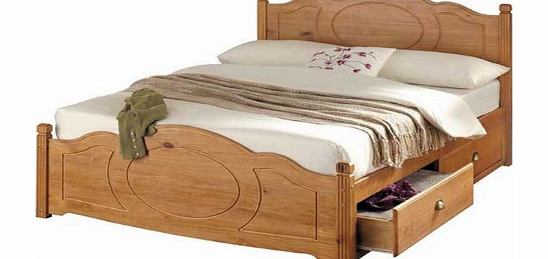 Unbranded Sherington 4 Drawer Double Bed Frame - Pine