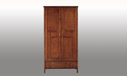 Unbranded Shingsu 2 Door 1 Drawer Wardrobe - Walnut
