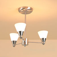 Shiraz Three Light Pendant Satin Chrome Finish