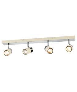 Unbranded Shiro 4 Light Spotlight Bar - Cream and Chrome