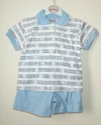 Shorts and Polo Shirt- Pale Blue - 3/6 mths