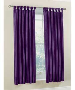 Unbranded Shot Satin Curtains - Blackcurrant