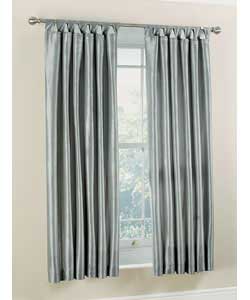 Unbranded Shot Satin Lined Silver Tab Top Curtains - 46 x
