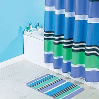 100% polyester shower curtain with 12 hooks and ti