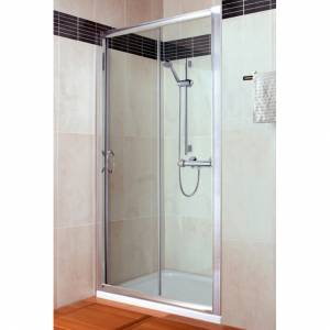 Unbranded Shower Enclosure with Sliding Door Tray Free