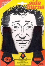 Fake fur side burns which can be trimmed to shape if required