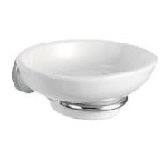 A Siena wall mountable chrome finish holder & white soap dish.  It comes complete with fixings