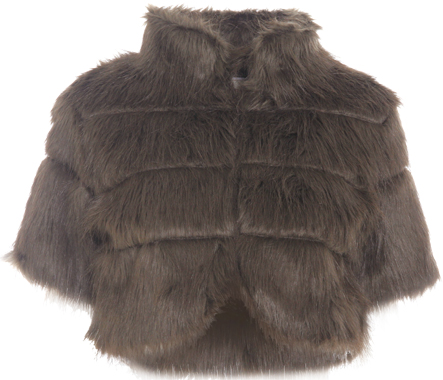 SiennaFaux fur cropped shrug with half sleeves