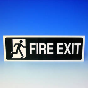 Unbranded Sign Fire Exit 400 x 125mm Rigid