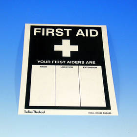 Unbranded Sign First Aider 175 x 250mm Adhesive