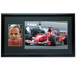 Signed Rubens Barrichello framed photographic set
