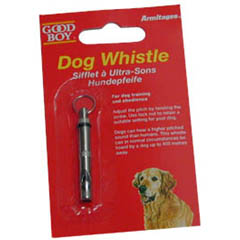 Dogs can hear a higher pitched sound than humans. In normal circumstances,this whistle can be heard 