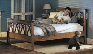 Silentnight- Sepia- 4FT 6" Double Wooden Bedstead with Miracoil Mattress