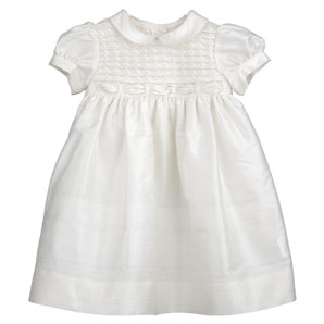 Silk Dress- Ivory- 3 - 6 months