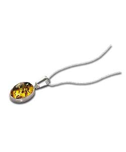 Silver Amber Pendant
