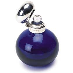Silver and Blue Perfume Bottle