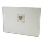 silver beaded heart guest book
