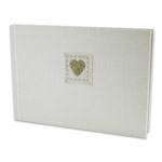 silver beaded heart small wedding album