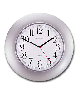 Silver Coloured Quartz Wall Clock