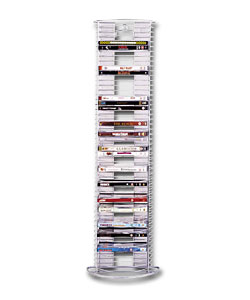 Silver DVD Wire and Mesh Storage Tower